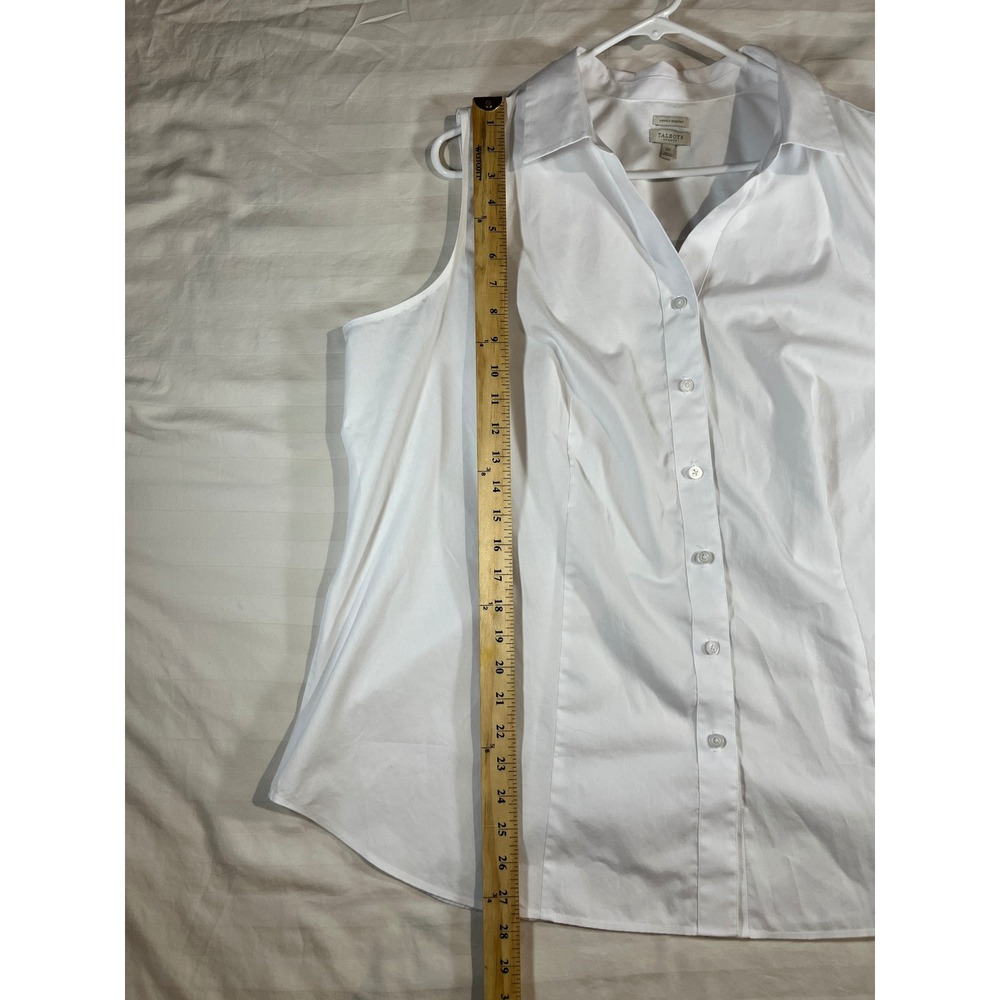 Talbots Plus White Sleeveless Wrinkle Resistant Button Down Shirt 2X ID5134 - Picture 7 of 15